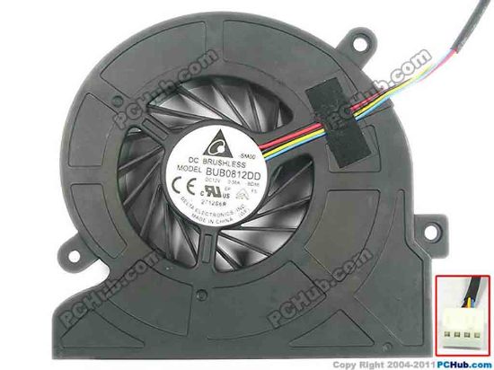 117343 Delta Electronics BUB0812DD Cooling Fan  BD88, 12V 0.58A, Bare fan Delta Electronics BUB0812DD Cooling Fan  