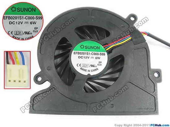 117388 SUNON EFB0201S1-C000-S99 Cooling Fan  12V 6W, Bare fan SUNON EFB0201S1-C000-S99 Cooling Fan  