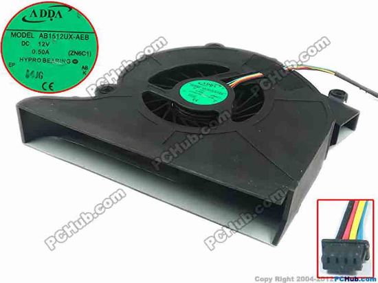 117431 ADDA AB1512UX-AEB Server - Blower Fan ZN6C1, w130x4x4, 12V 0.50A,  ADDA AB1512UX-AEB Server - Blower Fan 