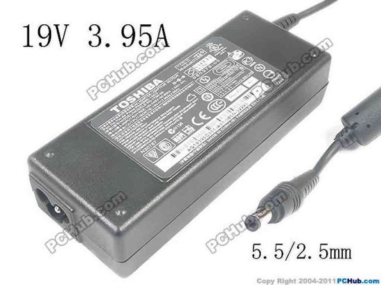 117468 Toshiba Satellite L550D Series AC Adapter - NEW Original 19V 3.95A, 5.5/2.5mm, 3-Prong, New, a Toshiba Satellite L550D Series AC Adapter - NEW Original 