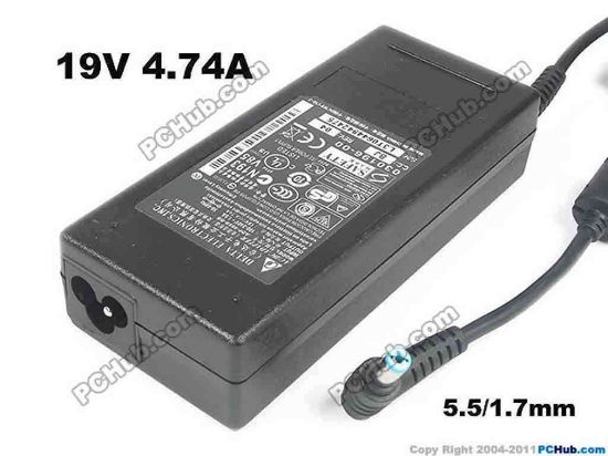 117527 Delta Electronics ADP-90SB BB AC Adapter - NEW Original 19V 4.74A, 5.5/1.7mm, 3-Prong, New Delta Electronics ADP-90SB BB AC Adapter - NEW Original 