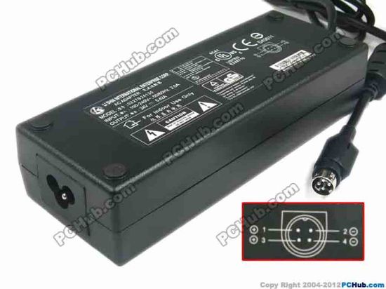 117597 Li Shin 0227B24130 AC Adapter - NEW Original 24V 5.42A,4-Pin P3&4=V+, 3-Prong, New Li Shin 0227B24130 AC Adapter - NEW Original 