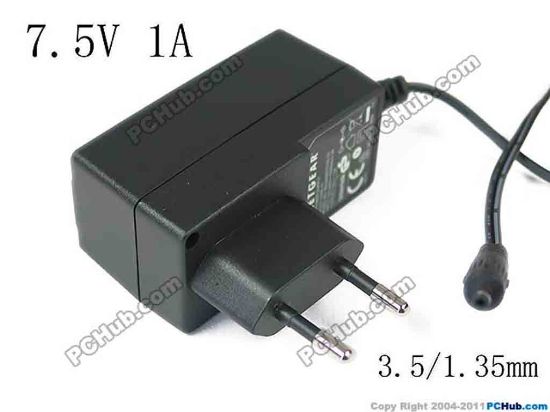117636 LEI / Leader MU08A9075100-C5 AC Adapter - NEW Original 7.5V 1A, 3.5/1.35mm, EU 2-Pin, New LEI / Leader MU08A9075100-C5 AC Adapter - NEW Original 