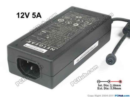 117652 NETGEAR 330-10172-01 AC Adapter - NEW Original 12V 5A, 5.5/2.1mm, C14, New NETGEAR 330-10172-01 AC Adapter - NEW Original 