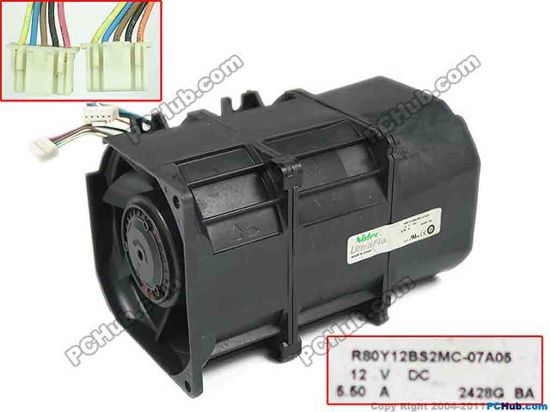 117837 Nidec R80Y12BS2MC-07A05 Server - Square Fan sq80x80x130, w15x10x10, 12V 5.50A Nidec R80Y12BS2MC-07A05 Server - Square Fan 