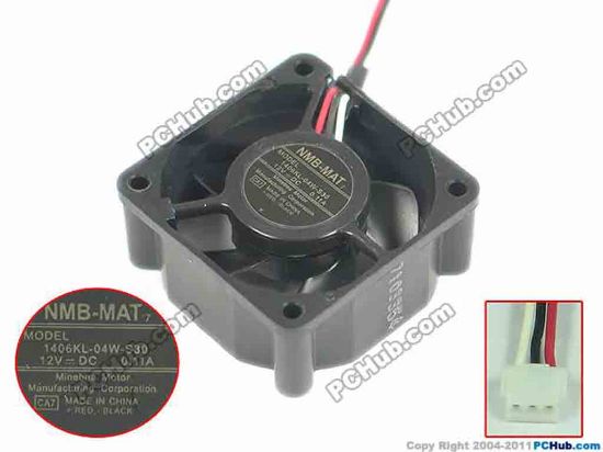 117845 NMB-MAT / Minebea 1406KL-04W-S30 Server - Square Fan CA7, sq35x35x15, w50x3x3, 12V 0.11A NMB-MAT / Minebea 1406KL-04W-S30 Server - Square Fan 