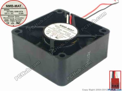 117910 NMB-MAT / Minebea 2410RL-04W-B79 Server - Square Fan C00, sq60x60x25, 3-wire, 12V 0.35A NMB-MAT / Minebea 2410RL-04W-B79 Server - Square Fan 