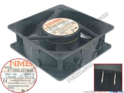 118005 NMB-MAT / Minebea 4715MS-23T-B4A Server - Square Fan A00, sq120x120x38, 2pin, 230V 15W NMB-MAT / Minebea 4715MS-23T-B4A Server - Square Fan 