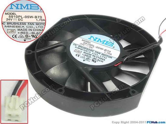 118013 NMB-MAT / Minebea 5910PL-05W-B70 Server - Round Fan L00, dia170x150x25, 2-wire, 24V 1.70A NMB-MAT / Minebea 5910PL-05W-B70 Server - Round Fan 