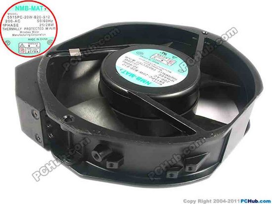 118020 NMB-MAT / Minebea 5915PC-20W-B20-S12 Server - Round Fan dia172x172x38, 2pin, 200V 28W NMB-MAT / Minebea 5915PC-20W-B20-S12 Server - Round Fan 