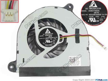 118439 Delta Electronics KSB0705HA Cooling Fan  -BK76, DC5V 0.40A, Bare fan Delta Electronics KSB0705HA Cooling Fan  