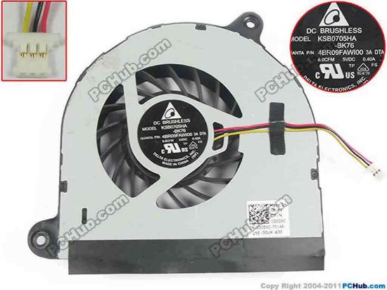 118439 Delta Electronics KSB0705HA Cooling Fan  -BK76, DC5V 0.40A, Bare fan Delta Electronics KSB0705HA Cooling Fan  