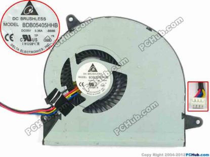 118452 Delta Electronics BDB05405HHB Cooling Fan  BB86, 5V 0.36A, Bare fan Delta Electronics BDB05405HHB Cooling Fan  