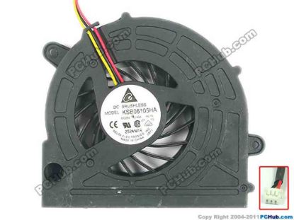 118465 Delta Electronics KSB06105HA Cooling Fan  AL1S, 5V 0.40A, Bare fan Delta Electronics KSB06105HA Cooling Fan  