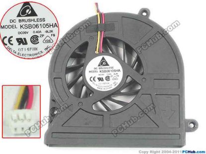 118470 Delta Electronics KSB06105HA Cooling Fan  9L2K, 5V 0.40A, Bare fan Delta Electronics KSB06105HA Cooling Fan  