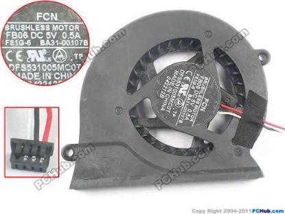 118481 Forcecon DFS531005MC0T Cooling Fan  FB06, 5V 0.5A, Bare fan Forcecon DFS531005MC0T Cooling Fan  