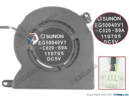 118499 SUNON EG50040V1-C020-S9A Cooling Fan  DC5V, Bare fan SUNON EG50040V1-C020-S9A Cooling Fan  <span style="color: #ff0000;">联想 U300S 风扇</span><br />