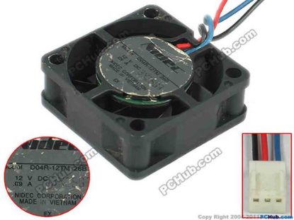 118516 Nidec D04R-12TM Server - Square Fan 26B, 3-wire, 12V 0.09A Nidec D04R-12TM Server - Square Fan 
