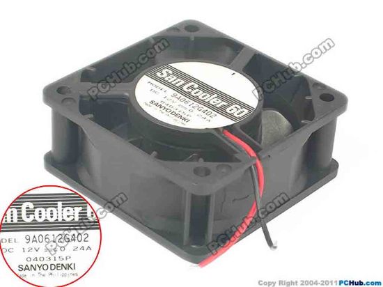 118529 Sanyo Denki 9A0612G402 Server - Square Fan sq60x60x25, 2-wire, 12V 0.24A Sanyo Denki 9A0612G402 Server - Square Fan 