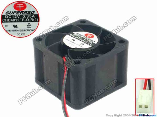 118548 Superred CHD4012FB-O-R(1) Server - Square Fan sq40x40x28, w20x2x2, 12V 0.35A Superred CHD4012FB-O-R(1) Server - Square Fan 