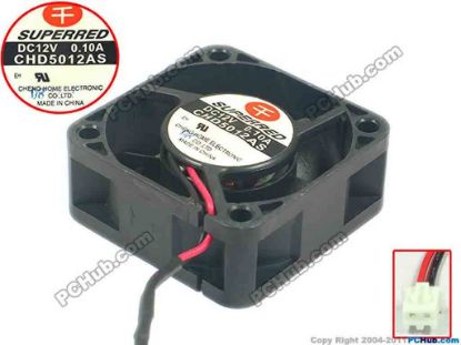 118550 Superred CHD5012AS Server - Square Fan sq50x50x20, 2-wire, 12V 0.10A Superred CHD5012AS Server - Square Fan 