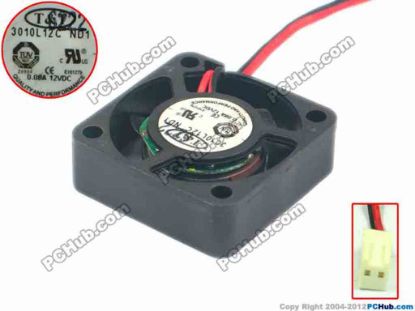 118554 T&T 3010L12C Server - Square Fan sq30x30x10, 2-wire, 12V 0.08A T&T 3010L12C Server - Square Fan 