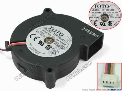 118577 TOTO TB26AI4403 Server - Blower Fan TYF300-J03, bw75x75x20, w30x3x3, 12V 0.35A TOTO TB26AI4403 Server - Blower Fan 