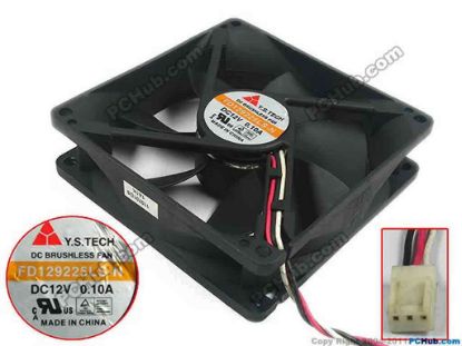 118630 Y.S TECH FD129225LS-N Server - Square Fan sq90x90x25, 3-wire, 12V 0.10A Y.S TECH FD129225LS-N Server - Square Fan 