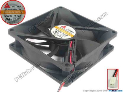 118646 Y.S TECH FD249225HS-N Server - Square Fan sq90x90x25, 2-wire, 24V 0.13A Y.S TECH FD249225HS-N Server - Square Fan 