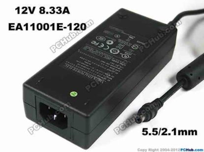 118982 Edac Power EA11001E-120 AC Adapter 5V-12V 12V 8.33A, Barrel 5.5/2.1mm, C14 Edac Power EA11001E-120 AC Adapter 5V-12V 