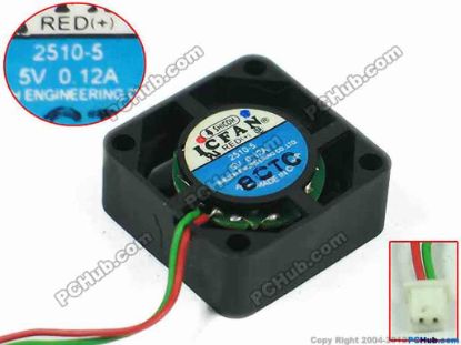 119089 ICFAN / SHICOH 2510-5 Server - Square Fan sq25x25x10, w30x2x2, 5V 012A ICFAN / SHICOH 2510-5 Server - Square Fan 