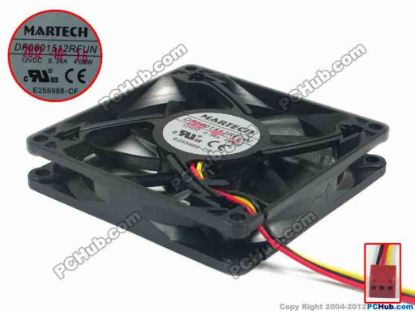 119146 MARTECH DF0801512RFUN Server - Square Fan E255998-CF, DC 12V 0.34A, 80x80x15mm, New MARTECH DF0801512RFUN Server - Square Fan 