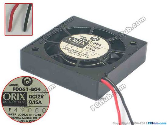 119197 ORIX F0061-B04 Server - Square Fan sq40x40x10, 2-wire, 12V 0.15A ORIX F0061-B04 Server - Square Fan 