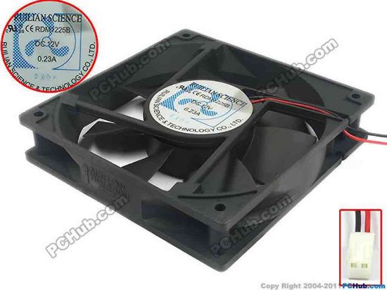 119273 RUILIAN / HENG YANG RDM1225B Server - Square Fan sq120x120x25, 2-wire, 12V 0.23A RUILIAN / HENG YANG RDM1225B Server - Square Fan 