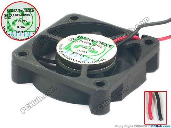 119274 RUILIAN / HENG YANG RDM4010S Server - Square Fan sq40x40x10, 2-wire, 24V 0.06A RUILIAN / HENG YANG RDM4010S Server - Square Fan 