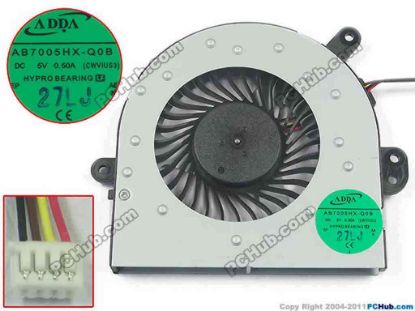 119352 ADDA AB7005HX-Q0B Cooling Fan  CWVIUS3, DC5V 0.50A, Bare fan ADDA AB7005HX-Q0B Cooling Fan  