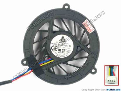 119363 Delta Electronics KDB0705HB Cooling Fan  8A1Y, 5V 0.40A, Bare fan Delta Electronics KDB0705HB Cooling Fan  