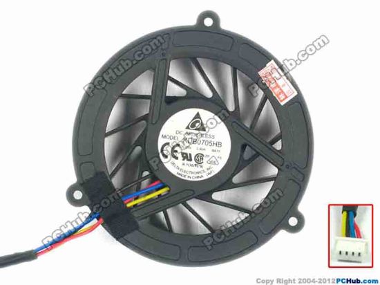 119363 Delta Electronics KDB0705HB Cooling Fan  8A1Y, 5V 0.40A, Bare fan Delta Electronics KDB0705HB Cooling Fan  