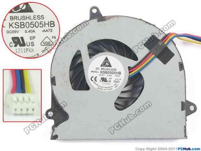 119371 Delta Electronics KSB0505HB Cooling Fan  AA72, 5V 0.40A, Bare fan Delta Electronics KSB0505HB Cooling Fan
