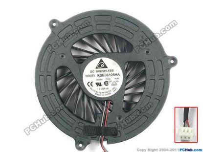 119377 Delta Electronics KSB06105HA Cooling Fan  AJ83, 5V 0.40A, Bare fan Delta Electronics KSB06105HA Cooling Fan  
