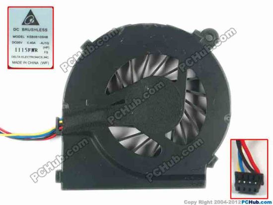 119378 Delta Electronics KSB06105HB Cooling Fan  AJ1Q, 5V 0.40A, Bare fan Delta Electronics KSB06105HB Cooling Fan  