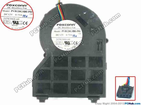 119386 Foxconn PVB120G12H-P01 Cooling Fan  AB, 12V 0.75A, Bare fan Foxconn PVB120G12H-P01 Cooling Fan