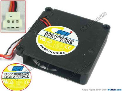 119390 SEI B5010B05HD Cooling Fan  5V 0.25A, Bare fan SEI B5010B05HD Cooling Fan  