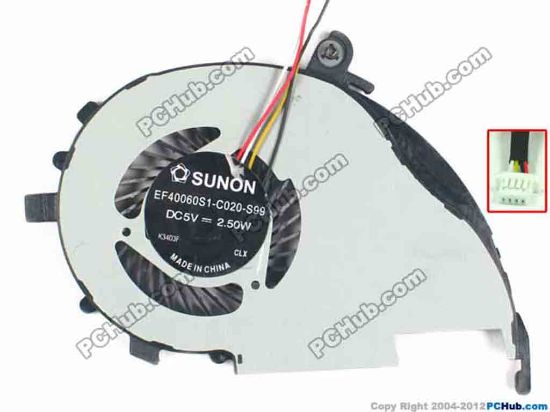 119391 SUNON EF40060S1-C020-S99 Cooling Fan  5V 2.50W, Bare fan SUNON EF40060S1-C020-S99 Cooling Fan  