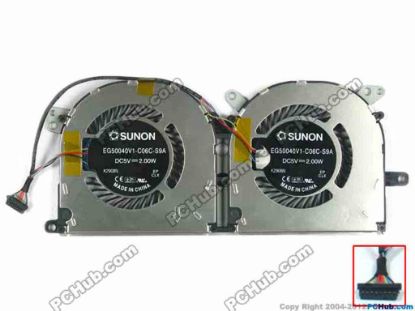 119396 SUNON EG50040V1-C06C-S9A Cooling Fan  5V 2.00W, Bare fan SUNON EG50040V1-C06C-S9A Cooling Fan