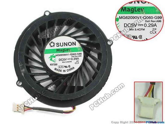 119406 SUNON MG62090V1-Q060-G99 Cooling Fan  5V 0.29A, Bare fan SUNON MG62090V1-Q060-G99 Cooling Fan  