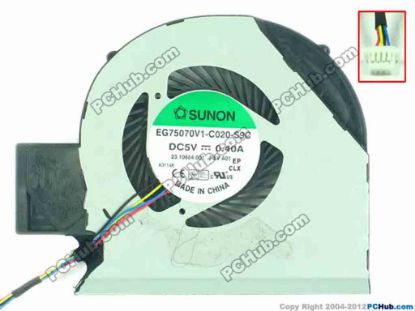 119434 SUNON EG75070V1-C020-S9C Cooling Fan  w20x4x4, 5V 0.40A, Bare fan SUNON EG75070V1-C020-S9C Cooling Fan  