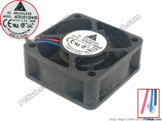 119475 Delta Electronics AFB0512HHD Server - Square Fan -5E06, sq50x50x20, 3-wire, 12V 0.21A Delta Electronics AFB0512HHD Server - Square Fan 