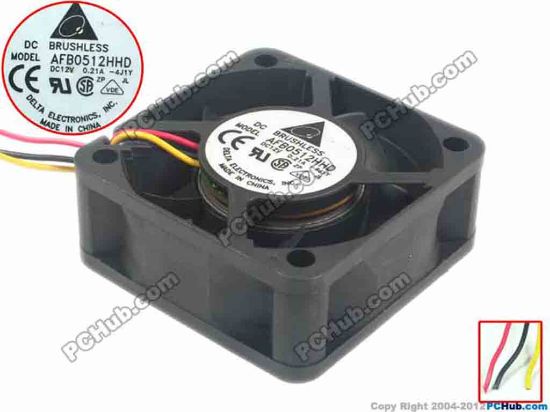 119476 Delta Electronics AFB0512HHD Server - Square Fan -4J1Y, sq50x50x20, 3-wire, 12V 0.21A Delta Electronics AFB0512HHD Server - Square Fan 