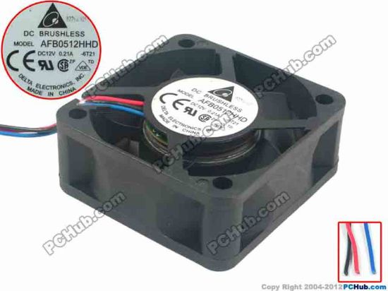 119477 Delta Electronics AFB0512HHD Server - Square Fan -6T21, sq50x50x20, 3-wire, 12V 0.21A Delta Electronics AFB0512HHD Server - Square Fan 